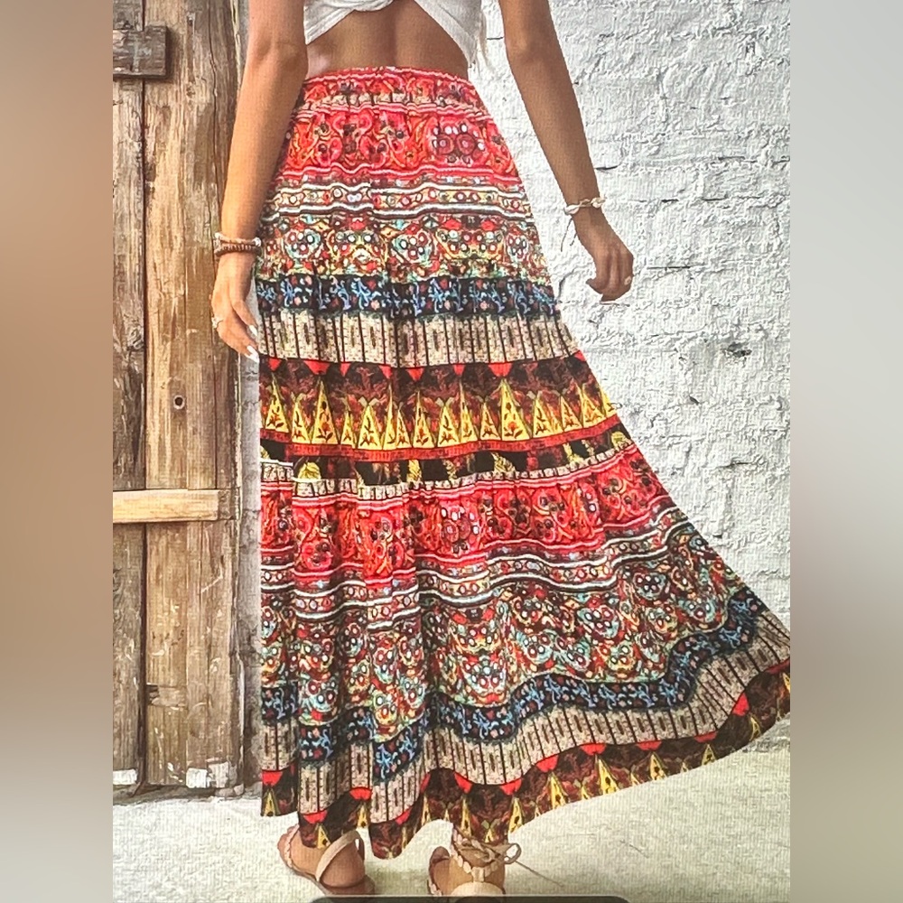Bohemian Multicolor Maxi Skirt